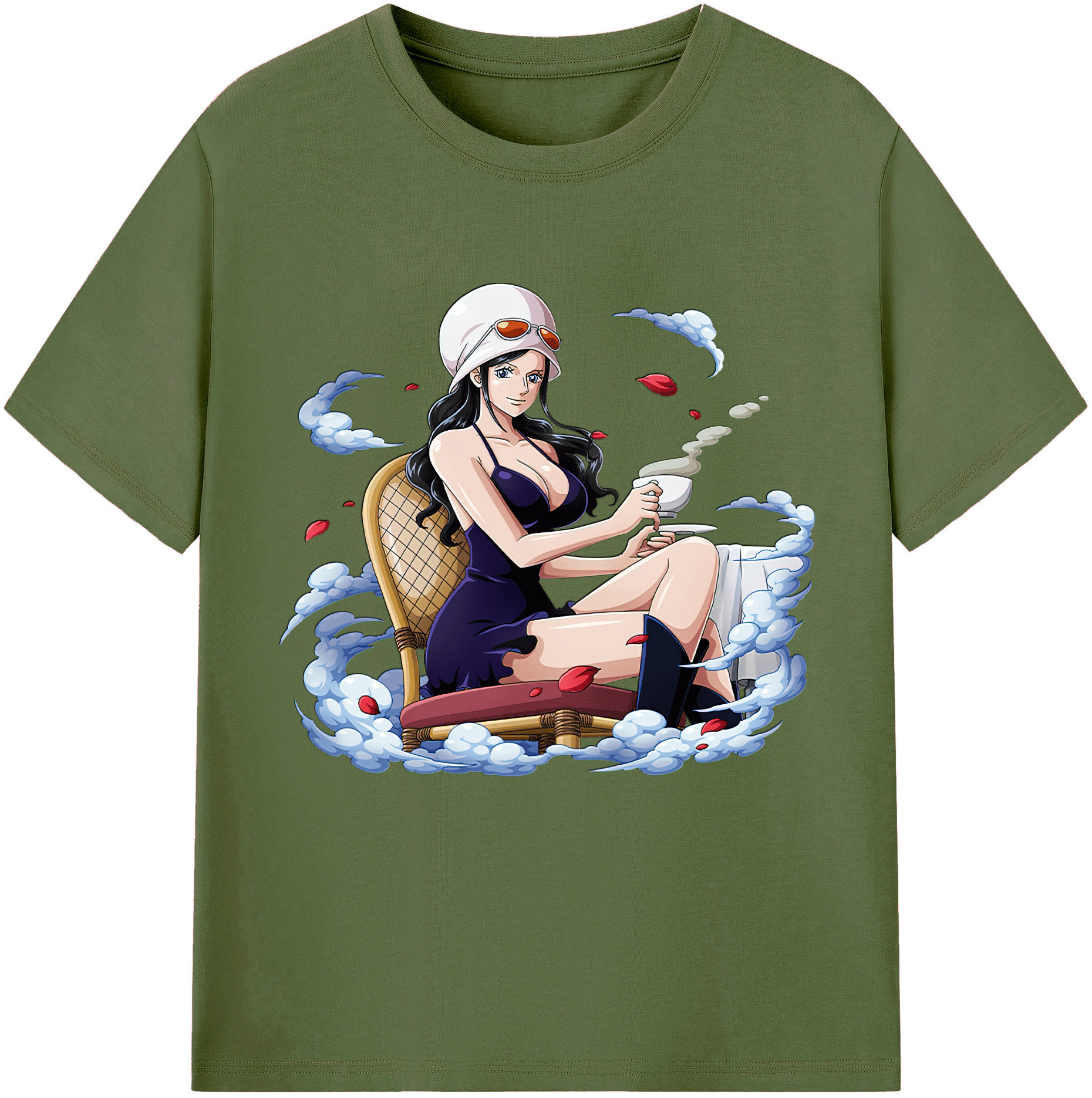 ワンピース ニコ・ロビン ONE PIECE Nico Robin 綿100％半袖Tシャツ（フロントプリント）